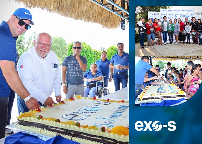 ¡Exo-s recibe a más de 600 personas en el parque acuático Termas del Rey de Tequisquiapan, para agradecer a sus empleados y a sus familias en adición de celebrar el 5ºaniversario de la adquisición de la planta en San Juan del Rio!